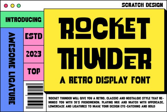 Rocket Thunder: A Bold Retro Font for Handmade Crafts